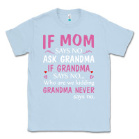 Dusty Blue if mom says no ask grandma if grandma says no Classic Tee - artisFamous