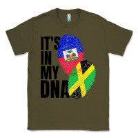Army Green jamaican and haitian mix flag dna heritage Classic Tee - artisFamous