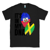 Black jamaican and haitian mix flag dna heritage Classic Tee - artisFamous