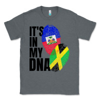 Charcoal Heather jamaican and haitian mix flag dna heritage Classic Tee - artisFamous