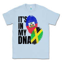 Dusty Blue jamaican and haitian mix flag dna heritage Classic Tee - artisFamous