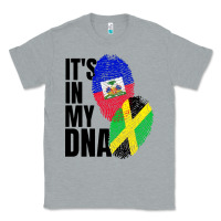 Heather Grey jamaican and haitian mix flag dna heritage Classic Tee - artisFamous