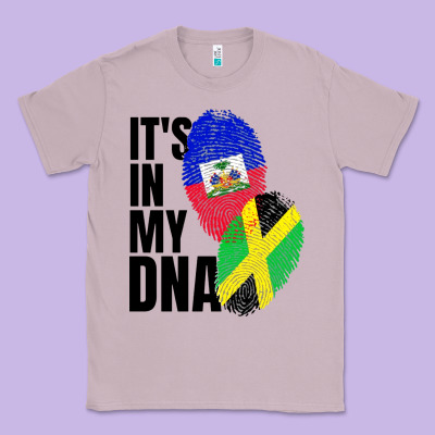 Jamaican And Haitian Mix Flag Dna Heritage Classic Tee Designed By Artisfamous