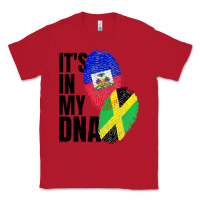 Red jamaican and haitian mix flag dna heritage Classic Tee - artisFamous
