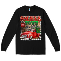 Black small town christmas Long Sleeve Tee - BarkalooDesign
