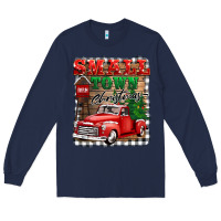 Navy small town christmas Long Sleeve Tee - BarkalooDesign