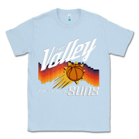 Dusty Blue the valley oop phoenix basketball retro sunset basketball t shirt Classic Tee - artisFamous