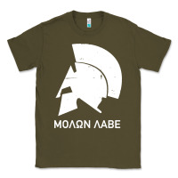 Army Green spartan helmet Classic Tee - artisFamous