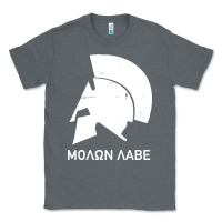 Charcoal Heather spartan helmet Classic Tee - artisFamous