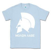 Dusty Blue spartan helmet Classic Tee - artisFamous