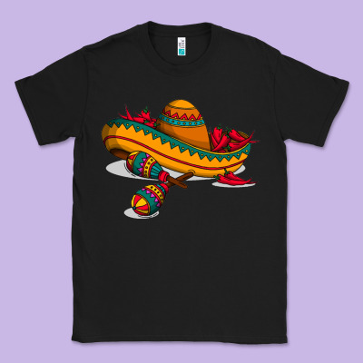 Maracas Sombrero Mexican Classic Tee Designed By Artisfamous