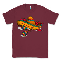 Burgundy maracas sombrero mexican Classic Tee - artisFamous