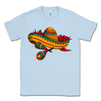 Dusty Blue maracas sombrero mexican Classic Tee - artisFamous