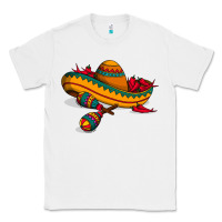 White maracas sombrero mexican Classic Tee - artisFamous