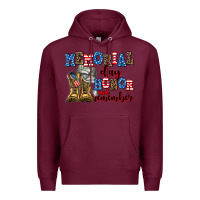 Burgundy memorial day honor and remember Premium Hoodie - AdoDesignShop