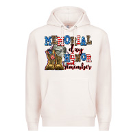Pale Pink memorial day honor and remember Premium Hoodie - AdoDesignShop