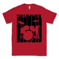 Red vintage retro drummer Classic Tee - artisFamous
