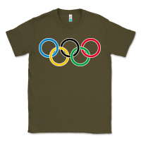 Army Green Olympic Rings Classic Tee - artisFamous