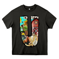 Asphalt farm life alphabet lowercase letters u Heavy Core Tee - BundleAndBundleShop