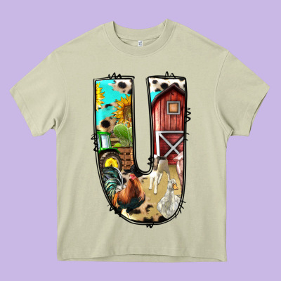 Farm Life Alphabet Lowercase Letters U Heavy Core Tee Designed By Bundleandbundleshop