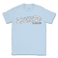 Dusty Blue Discord American Label Record Classic Tee - artisFamous