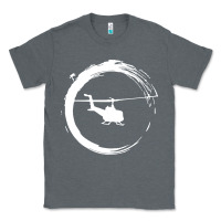 Charcoal Heather helicopter Classic Tee - artisFamous