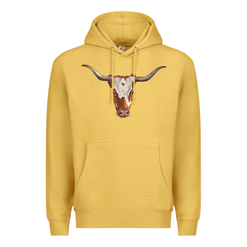 Longhorn Cow Head Premium Hoodie by RanaPortraitStore | Teevron