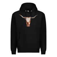Black longhorn cow head Premium Hoodie - RanaPortraitStore