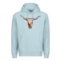 Blue Mist longhorn cow head Premium Hoodie - RanaPortraitStore
