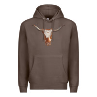 Coffee longhorn cow head Premium Hoodie - RanaPortraitStore