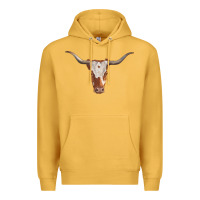 Mustard longhorn cow head Premium Hoodie - RanaPortraitStore