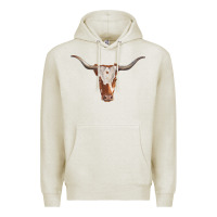 Oatmeal Heather longhorn cow head Premium Hoodie - RanaPortraitStore
