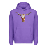 Purple longhorn cow head Premium Hoodie - RanaPortraitStore
