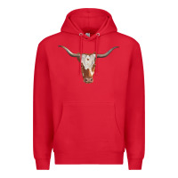 Red longhorn cow head Premium Hoodie - RanaPortraitStore