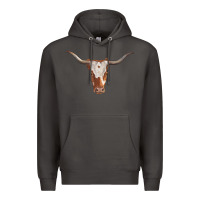 Smoke longhorn cow head Premium Hoodie - RanaPortraitStore