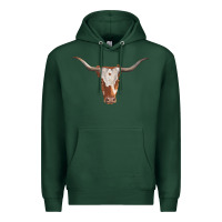 Sports Green longhorn cow head Premium Hoodie - RanaPortraitStore