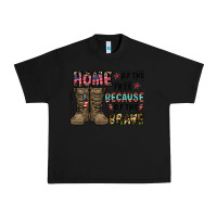 Black home of the free beacause of the brave Urban Heavy Tee - CowhideDigitalArt