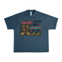 Midnight Navy home of the free beacause of the brave Urban Heavy Tee - CowhideDigitalArt