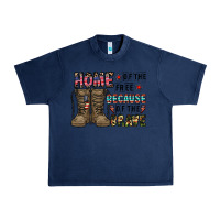 Navy home of the free beacause of the brave Urban Heavy Tee - CowhideDigitalArt