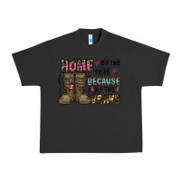 Pigment Black home of the free beacause of the brave Urban Heavy Tee - CowhideDigitalArt