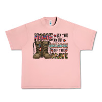Salmon home of the free beacause of the brave Urban Heavy Tee - CowhideDigitalArt