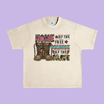 Home Of The Free Beacause Of The Brave Urban Heavy Tee Designed By Cowhidedigitalart