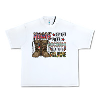 White home of the free beacause of the brave Urban Heavy Tee - CowhideDigitalArt
