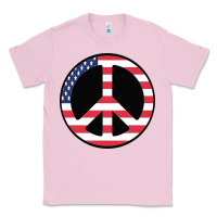 Bubblegum Pink United states peace symbol Classic Tee - artisFamous