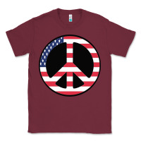 Burgundy United states peace symbol Classic Tee - artisFamous