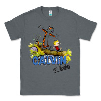 Charcoal Heather calvin hobbes Classic Tee - artisFamous