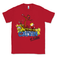 Red calvin hobbes Classic Tee - artisFamous