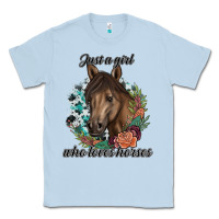 Dusty Blue Just A Girl Who Loves Horses Classic Tee - artisFamous