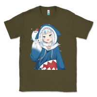 Army Green Smile Beautiful Gawr Gura Classic Tee - artisFamous