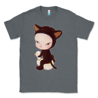 Charcoal Heather Yoshitomo Nara Cute Cat Classic Tee - artisFamous